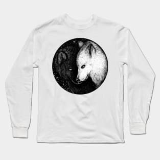 Wolves lovers - yin yang wolves Long Sleeve T-Shirt